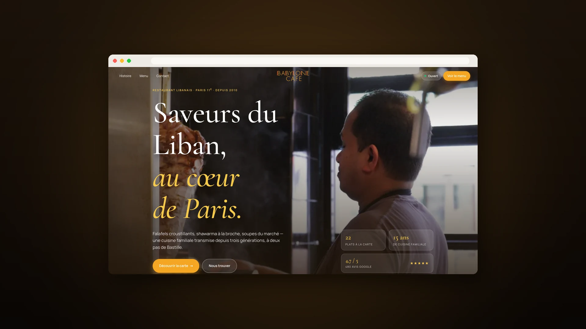Aperçu du site Babylone Café